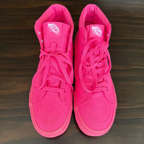 Vans Off The Wall SK8 Hi-Top Neon Pink Skate Skateboard Shoes Women's 8.5 /Men 7 - Picture 2 of 14